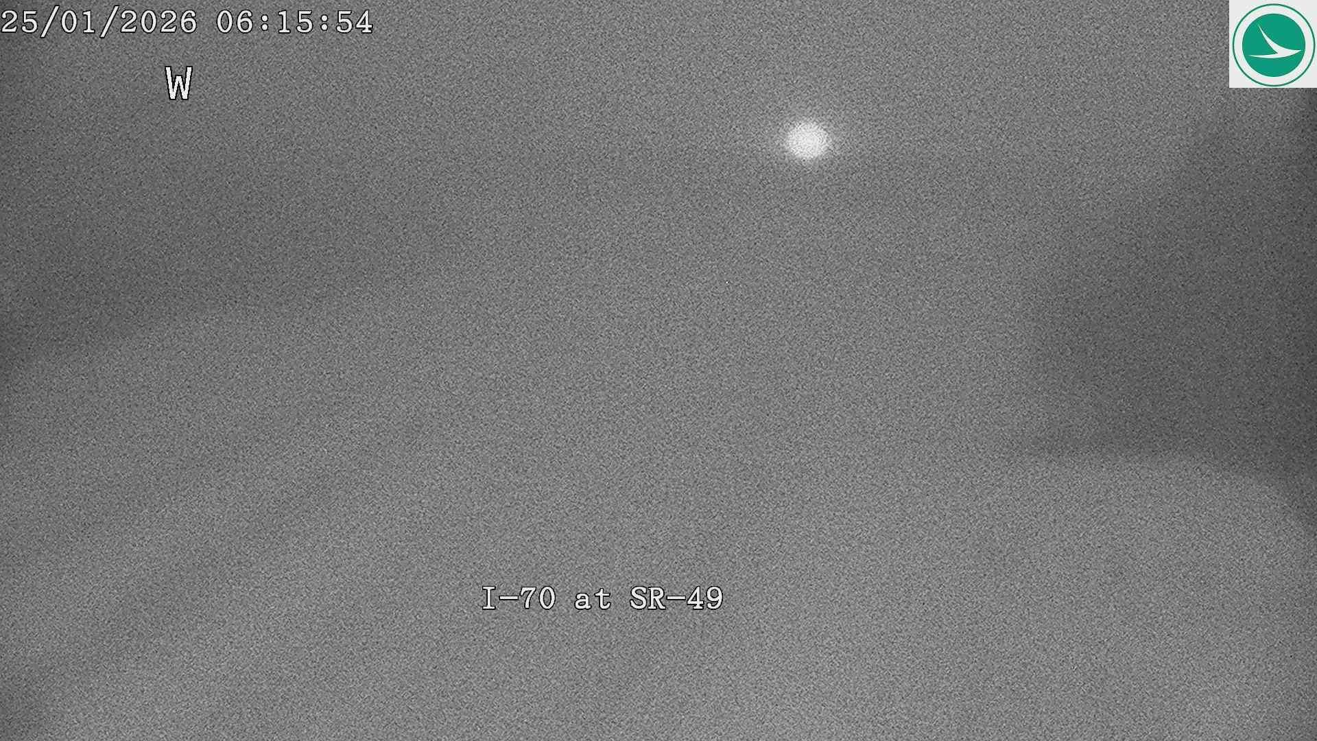 Typically shows a road or highway in Ohio with or without vehicles from a traffic camera.